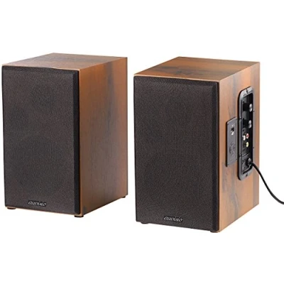 Abbildung von auvisio MSS 90.usb Lautsprecher Holz Gehäuse Aktiver Stereo Regallautsprecher Regal (Bluetooth, 34 W, 2 Wege Soundsystem mit je einem Hoch und Tieftöner, Ein/Aus Schalter, Regler für Lautstärke Bass)