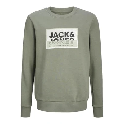 Abbildung von Jack &amp; Jones Junior Jcologan Print CREW NECK Sweatshirt für Kinder, Größe: 98, Agave green