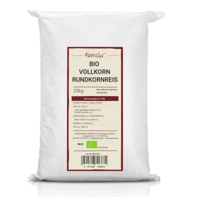 Abbildung von 25kg BIO Rundkornreis Vollkorn Reis Vollkornreis ohne Zusätze Naturreis in der Großpackung