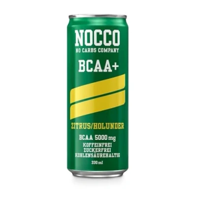 Abbildung von NOCCO BCAA Drink inkl. Pfand Geschmacksrichtung Apfel Fitness mit Aloe Vera Zuckerfrei &amp; Koffeinfrei No Carbs Company (12 Cans, Citrus)