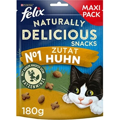 Abbildung von FELIX Naturally Delicious Katzensnack, gesunde Leckerlies mit Huhn &amp; Katzenminze, 6er Pack (6 x 180g)