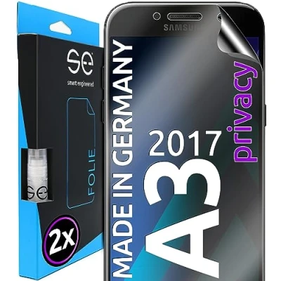 Abbildung von S.E für Samsung Galaxy A3 (2017) Schutzfolie privacy Blickschutz Folie 2x Folien im SET aus Deutschland, Matte Anti Spy Folie, blasenfrei, Sichtschutz