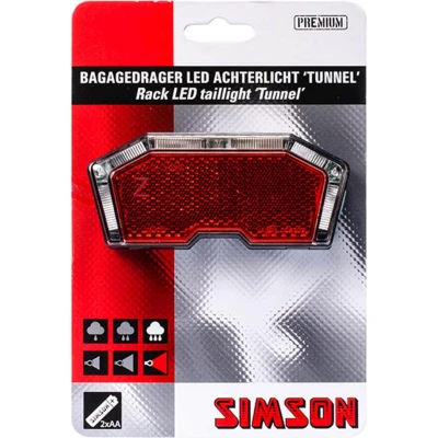 Abbildung von Rücklicht Für Gepäckträger Simson Tunnel 3 LED Auto/On/Off Mit Batterien