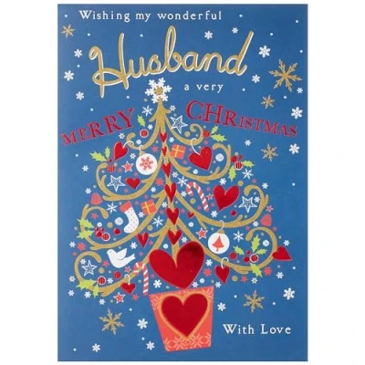 Abbildung von Piccadilly Greetings Moderne Weihnachtskarte für Ehemann, 25,4 x 17,8 cm