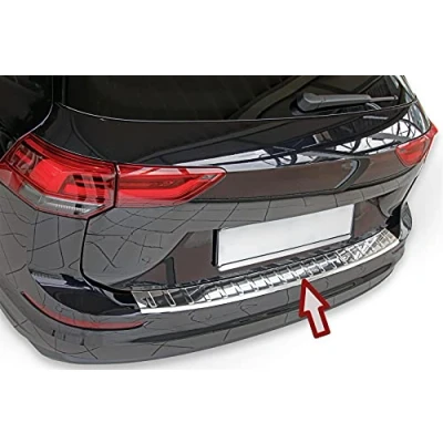 Abbildung von Ladekantenschutz Edelstahl CHROM kompatibel für VW GOLF 8 VARIANT BJ ab 2020 Abkantung premium Qualität von RECAMBO