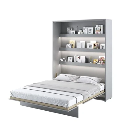 Abbildung von MEBLINI Schrankbett Bed Concept Wandbett mit Lattenrost Klappbett Schrank Wandklappbett Murphy Bettschrank BC 12 160x200cm Vertikal Grau Matt