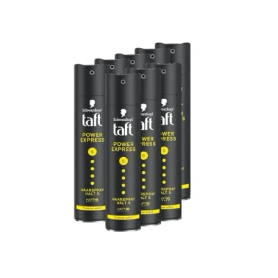 Abbildung von Schwarzkopf Taft Haarspray Power Express (8x 250 ml), Haltegrad 5 Haarstyling, für alle Haartypen, trocknet sofort, Vegane Formel*