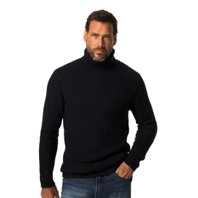 Abbildung von JP1880 Rollkragen Strickpullover, Herren, Größe: XXL, Navy blau