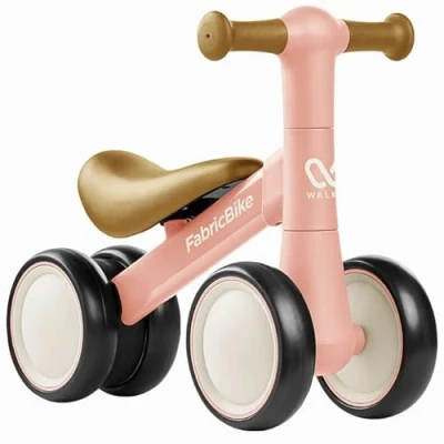 Abbildung von FabricBike Walker Kinder Laufrad ab 1 Jahr, Lauflernrad für 10 24 Monate Baby, Balance Spielzeug mit 4 Räder, Bike ohne Pedal. (Sweet Pink)