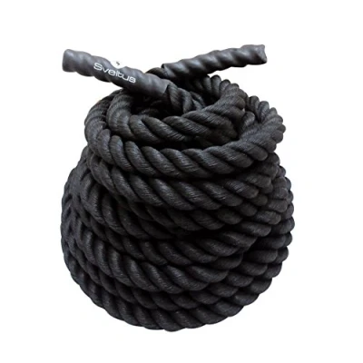 Abbildung von Sveltus Battle Rope Seil Ø 38mm 15m Tau schwarz Functional Training Bootcamp