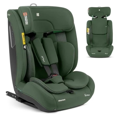 Abbildung von KikkaBoo Autokindersitz i Size ­FLIT, 76 150 cm, Autositz Gruppe 1 2 3 ISOFIX,15 Monate bis 12 Jahre, 9 36 kg, Top Tether, SPS Seitenschutzsystem, fach verstellbare Kopfstütze, Armeegrün