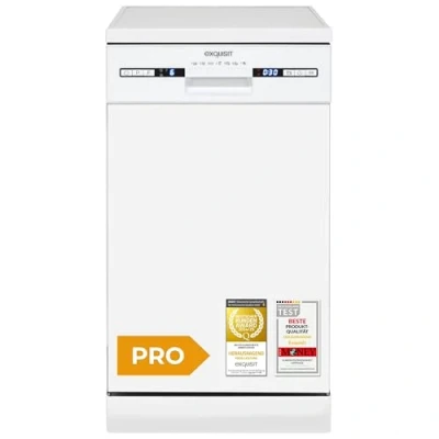 Abbildung von Exquisit PRO Geschirrspüler 45 cm, Unterbaufähig, Energieklasse C, 10 Maßgedecke, 9 Liter, Startzeitvorwahl, GSP9310 030C weiss