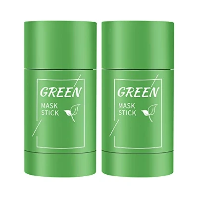 Abbildung von 2 Pack Green Mask Stick,Grüner Tee Purifying Clay Stick Mask,Green Mitesser Erfahrungen,Befeuchtet und kontrolliert das Öl,Tiefenreinigung zur Ölkontrolle Entfernen für Alle Hauttypen