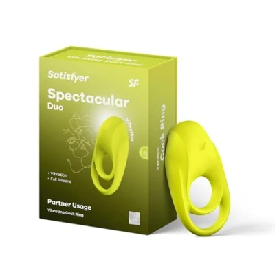 Abbildung von Satisfyer, Penisring, Satisfyer &#039;Spectacular Duo&#039;, für Penis und Hoden, wasserdicht (IPX7), aus Silikon