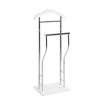 Abbildung von HAKU Möbel Herrendiener chrom, weiß, MDF, Metall Maße: B 45 cm x H 110 T 30 cm, Style: Modern