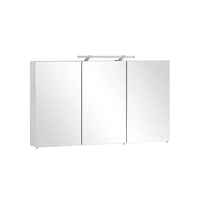 Abbildung von Schildmeyer Spiegelschrank &quot;Dorina, mit höhenverstellbaren Glasböden&quot;, Breite 120 cm, 3 türig, LED Beleuchtung, Schalter /Steckdosenbox