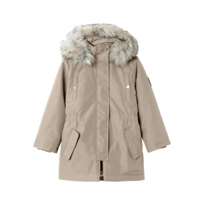 Abbildung von NAME IT Mädchen Nkfmilla Parka Jacket Long Noos Steppjacke, Oxford Tan, 146