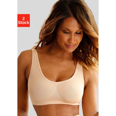 Abbildung von Lascana 2 PACK Bustier, Damen, Größe: Small, Caramel,schwarz
