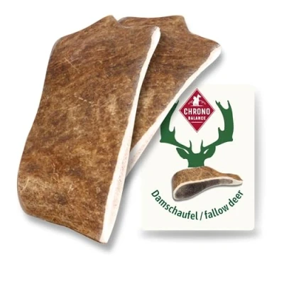 Abbildung von ChronoBalance® L Damwild Hirschgeweih für Hunde Kauspielzeug: 100% echt Hundespielzeug zur Zahnpflege, Kauartikel, Kausnack Hund mit Mineralstoffen &amp; Nährstoffen, (2er Set)
