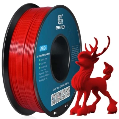 Abbildung von GEEETECH ABS+ Filament 1,75 mm, 3D Drucker ABS 1KG Spool, Maßgenauigkeit +/ 0,03mm, Rot