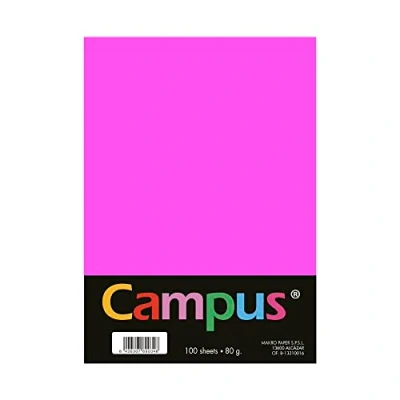 Abbildung von Plus Office Buntpapier, A4, 80 g/m², 210 x 297 mm, A4 Papier, weich, ideal für Buchbinden, Büro, Zeichnen und Basteln, neonpink