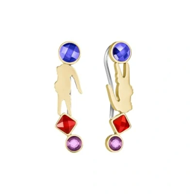 Abbildung von Lacoste Ohrstecker, Gliederarmband oder Gliederhalskette für Damen Kollektion DEVA aus Geldgoldfarb, Earrings