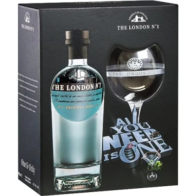Abbildung von The London Gin No. 1 Original Blue Geschenkpackung mit Glas (1 x 0.7L)