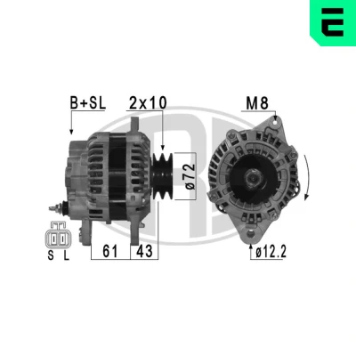 Abbildung von ERA 210950A Lichtmaschine 14V 120A MITSUBISHI: PAJERO 3