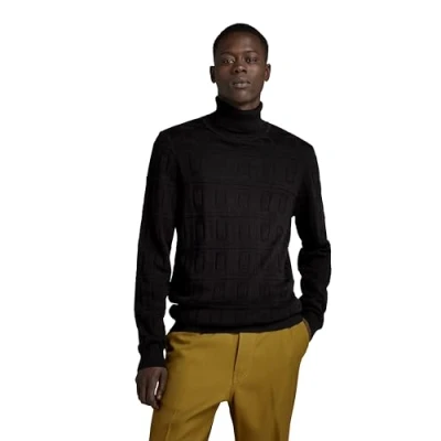 Abbildung von G STAR RAW Herren Table Structure Turtle Knitted Pullover, Schwarz (dk black D23934 D167 6484), M