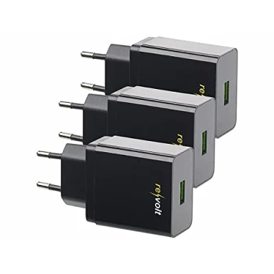Abbildung von revolt Schnellladenetzteil: 3er Set 230 V USB Netzteil, Quick Charge 3.0, 5 12 V, max. 18 W (Schnellladegerät Handy, Schnellladestecker, Schnellladekabel)