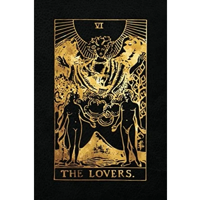 Abbildung von The Lovers: 120 College Ruled Lined Pages, Lovers Tarot Card Notebook Black and Gold Journal, Diary, Sketchbook (Tarot Notebooks)