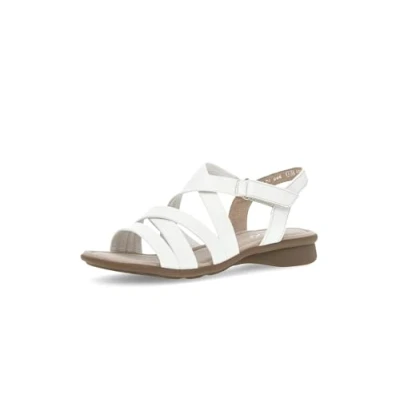 Abbildung von Gabor Damen Sandaletten, Frauen Sandalen,Leichte Mehrweite (G),offene Schuhe,Strandschuhe,Sommersandalen,bequem,flach,Weiss,40 EU / 6.5 UK