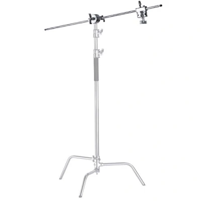 Abbildung von Neewer Verlängerungsgriff Arm Auslegerarm mit 2 Stücke Griffköpfen 127 Zentimeter Aluminiumlegierung Aufbau für Lichtständer, Reflektor und andere Ausrüstung Studio Video Fotografie (Silber)