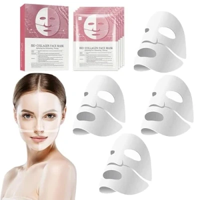 Abbildung von WAWJ® Collagen Mask, Kollagen Gesichtsmasken Set, Bio Real Deep Maske, Tuchmasken Set für Feuchtigkeitsspendende Anti Falten Mittel gegen feine Linien (4 pcs)