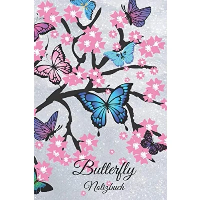 Abbildung von Butterfly Notizbuch: Schmetterling A5 120 Seiten Kästchen kariert Tagebuch Tagesplaner Wochenplaner Planer Sketchbook Geschenk