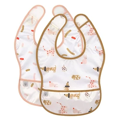Abbildung von LÄSSIG Lätzchen Little Mateys, spicy orange, (Set, 2 St), mit integriertem Auffangschutz