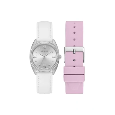 Abbildung von Guess Delilah Uhr silvercoloured/tone, Damen, Größe: One Size, Silver coloured/tone