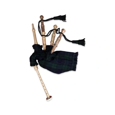 Abbildung von McWilliams Mini Miniatur Dudelsack, Dudelsack für Anfänger, spielbares Spielzeug, Geschenk (schwarze Uhr)