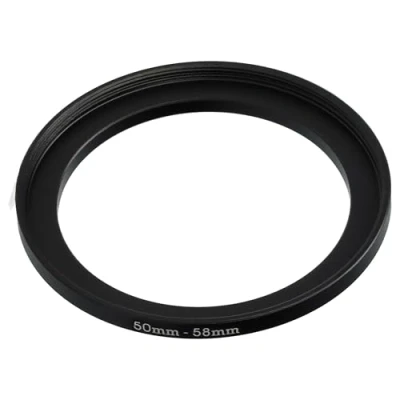 Abbildung von vhbw Step Up Ring Adapter von 50 mm auf 58 für Kamera Objektiv Filteradapter, Metall, Schwarz