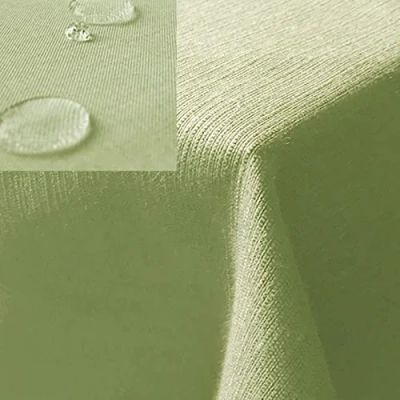 Abbildung von JEMIDI Gartentischdecke 130x340cm wasserabweisend Outdoor Tischdecke abwaschbar eckig Garten Tischtuch wetterfest Leinenlook Hellgrün