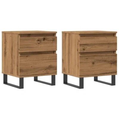 Abbildung von vidaXL Nachttisch Nachttische 2 Stk. Artisan Eiche 40x35x50 cm Holzwerkstoff (2 St)