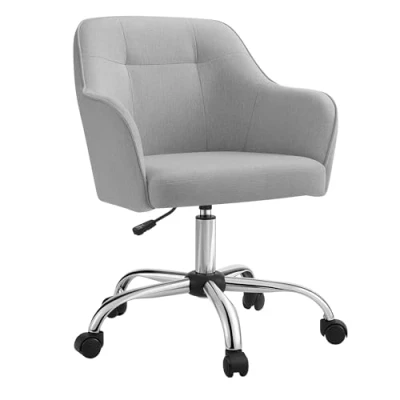 Abbildung von SONGMICS Homeoffice Stuhl, 2er Set, Drehstuhl, Schreibtischstuhl, höhenverstellbar, bis 110 kg belastbar, atmungsaktiver Stoff, für Arbeitszimmer, Schlafzimmer, hellgrau OBG919G02