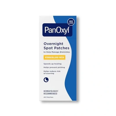 Abbildung von PanOxyl PM Runde Nachtpflaster, fortschrittliche Hydrokolloid Heiltechnologie, parfümfrei, 40 Stück