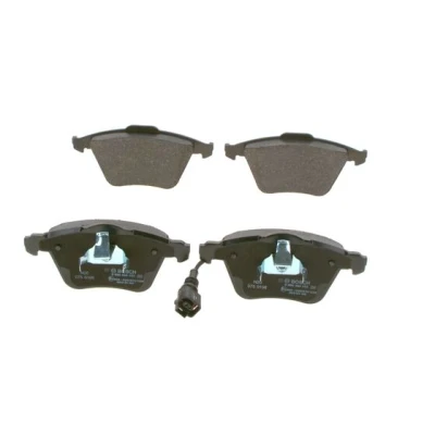 Abbildung von BOSCH 0 986 494 103 Bremsbelagsatz Low Metallic mit integriertem Verschleißsensor Anti Quietsch Blech, Kolbenclip VOLKSWAGEN: Scirocco III