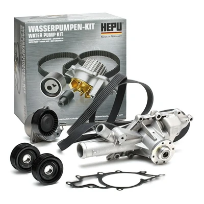 Abbildung von HEPU PK15380 Wasserpumpe + Keilrippenriemensatz MERCEDES BENZ: Viano, Sprinter 3 T Pritsche/Fahrgestell, Vito Mixto