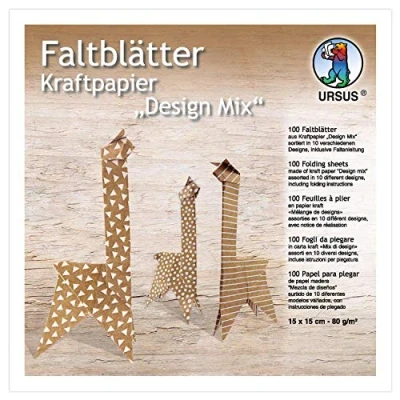 Abbildung von Ludwig Bähr Faltblätter Kraftpapier 80g/qm 15x15cm Design Mix VE=100 B