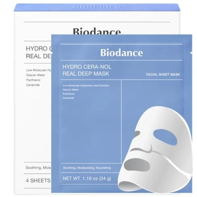 Abbildung von BIODANCE Hydro Cera nol Real Deep Maske, Overnight Hydrogel beruhigend, feuchtigkeitsspendend, nahrhaft, 34g x 4 St.