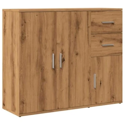 Abbildung von vidaXL Sideboard, Kommode mit 3 Türen 2 Schubladen, Anrichte Schrank für Wohnzimmer, Beistellschrank Mehrzweckschrank, Artisan Eiche Holzwerkstoff