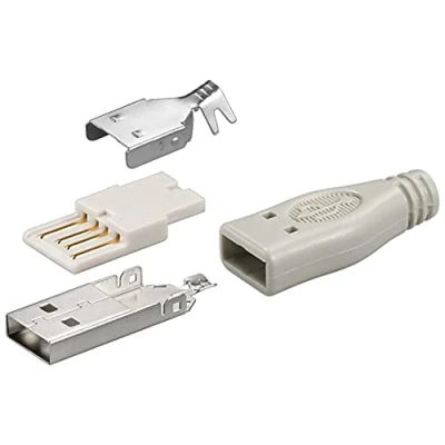 Abbildung von USB A Stecker Lötversion inkl. Tülle