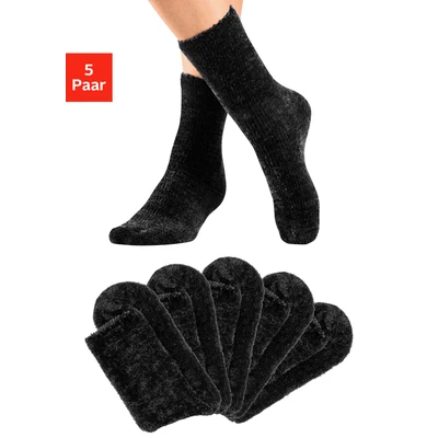 Abbildung von Lavana Kuschelsocken &quot;Bettsocken&quot;, (Packung, 5 Paar), mit weichem, leicht glänzendem Chenillegarn